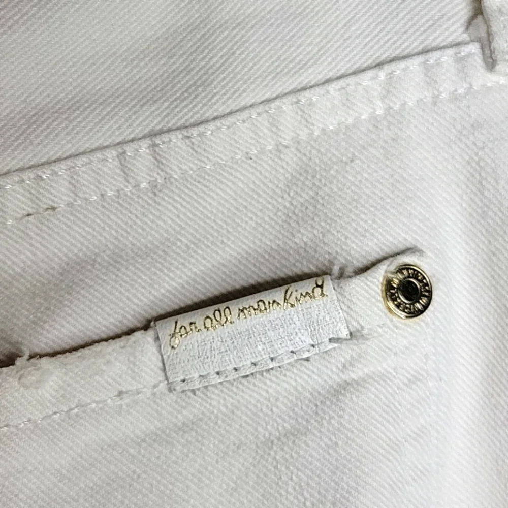 7 For All Mankind Natural Denim Cropped Ankle Distressed Jeans Size 24 - Picture 7 of 12